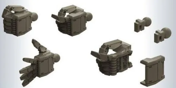 1/144 Builders Parts: MS Hand 01 (EFSF) Metallic Color