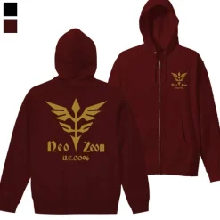 Gundam UC: Neo Zeon Zip Hoodie BURGUNDY S