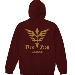 Gundam UC: Neo Zeon Zip Hoodie BURGUNDY M