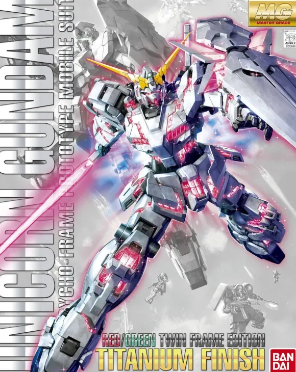 1/100 MG RX-0 Unicorn Gundam (Red or Green Frame Twin Frame Edition) Titanium Finish