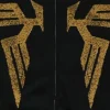 Mobile Suit Gundam Char's Cloak Embroidery-Style Print Parka : Black-M