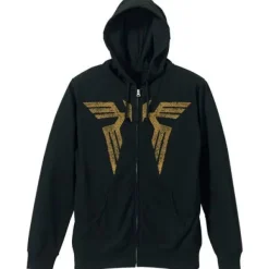 Mobile Suit Gundam Char's Cloak Embroidery-Style Print Parka : Black-M