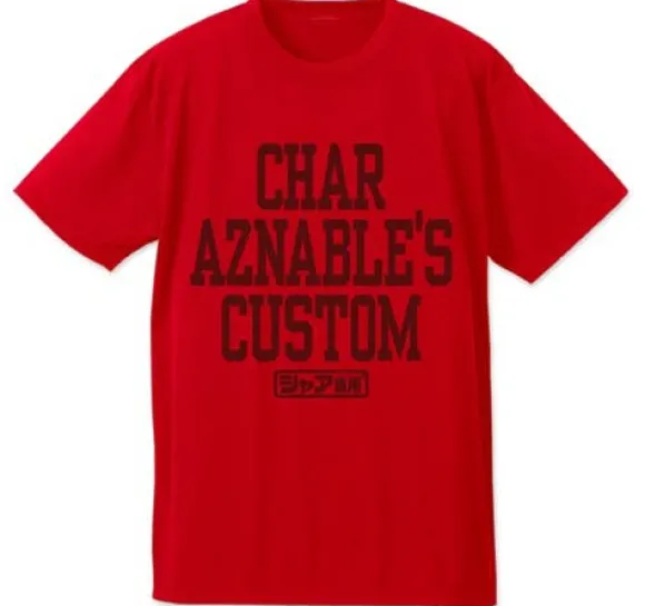 Mobile Suit Gundam: Char's 3 Times Dry T-Shirt: Red-S