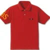 Mobile Suit Gundam Char's Zaku Mono-Eye Embroidered Polo Shirt Red-L