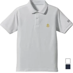 Mobile Suit Gundam: Earth Federation Forces Embroidered Polo Shirt / White-Xl
