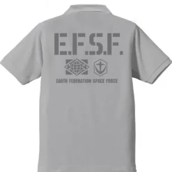 Mobile Suit Gundam Earth Federation Space Force Polo Shirt : OX Gray-M