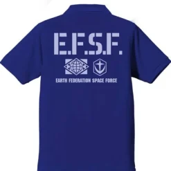 Mobile Suit Gundam: Earth Federation Space Force Polo Shirt / Cobalt Blue-M
