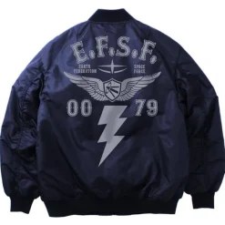 Mobile Suit Gundam: Earth Federation Space Force MA-1 Jacket Navy L
