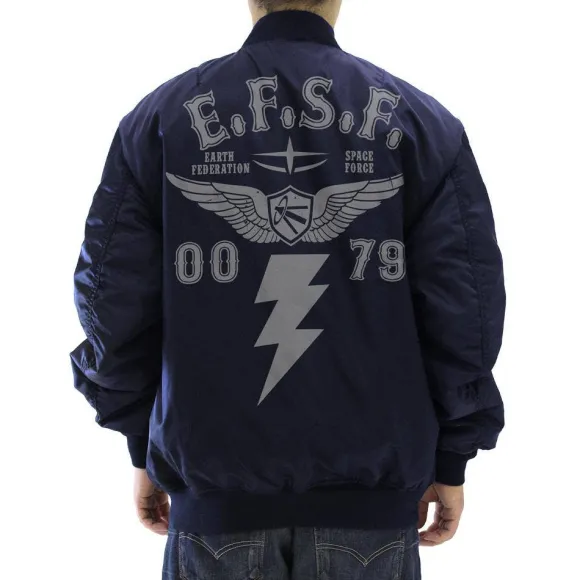 Mobile Suit Gundam: Earth Federation Space Force MA-1 Jacket Navy L