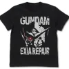 Mobile Suit Gundam 00: Gundam Exia Repair Head T-shirt: Black - S