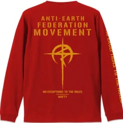 Mobile Suit Gundam: Hathaway's Flash: Mafty Sleeve Rib Long Sleeve T-shirt Red S