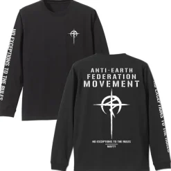 Mobile Suit Gundam: Hathaway's Flash: Mafty Sleeve Rib Long Sleeve T-shirt Black S