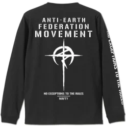 Mobile Suit Gundam: Hathaway's Flash: Mafty Sleeve Rib Long Sleeve T-shirt Black S