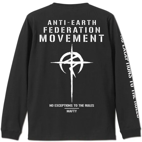 Mobile Suit Gundam: Hathaway's Flash: Mafty Sleeve Rib Long Sleeve T-shirt Black S