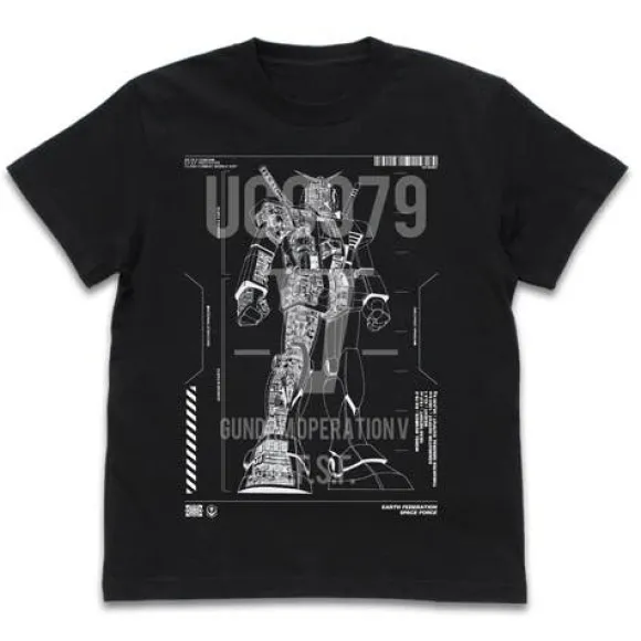Mobile Suit Gundam: Operation V RX 78 2 Gundam T-Shirt Black S