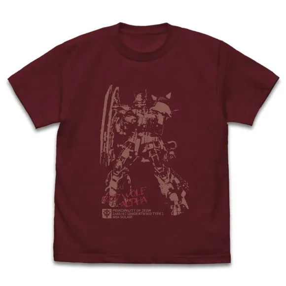 Mobile Suit Gundam: Requiem of Vengeance: Unidentified Zaku II Solari Unit T-Shirt / BURGUNDY-S