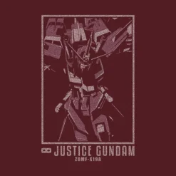 Mobile Suit Gundam Seed Destiny: Infinite Justice Gundam T-Shirt / Burgundy-S