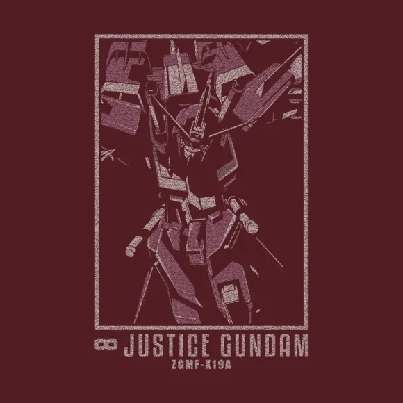 Mobile Suit Gundam Seed Destiny: Infinite Justice Gundam T-Shirt / Burgundy-M
