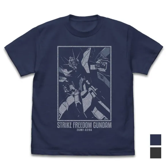 Mobile Suit Gundam Seed Destiny: Strike Freedom Gundam T-Shirt / Indigo-L