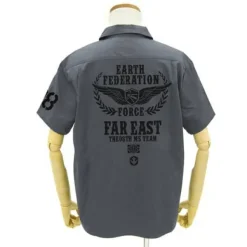 Mobile Suit Gundam: The 08th MS Team E.F.F. Patch-Based Work Shirt : Gray-XL