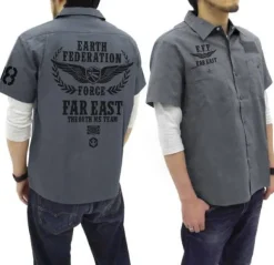 Mobile Suit Gundam: The 08th MS Team E.F.F. Patch-Based Work Shirt : Gray-L