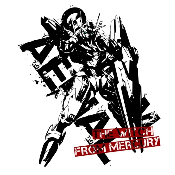 Mobile Suit Gundam The Witch From Mercury: Gundam Aerial T-shirt WHITE S