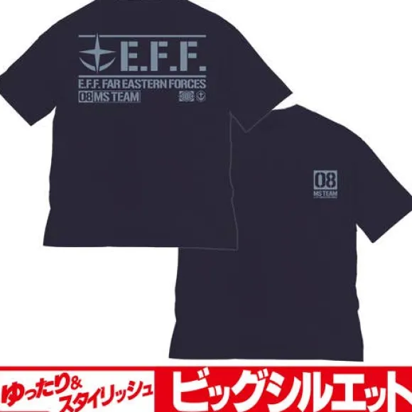 Mobile Suit Gundam 08th MS Platoon: 08th MS Platoon Big Silhouette T-Shirt / Navy-XL