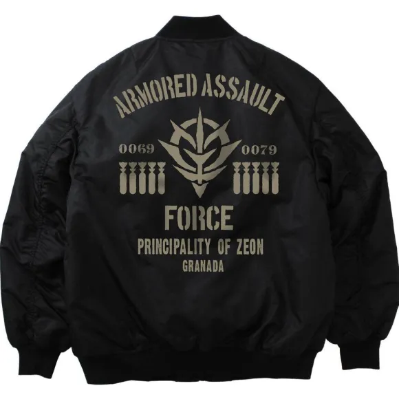 Mobile Suit Gundam: Zeon Assault Mobile Army MA-1 Jacket Black M
