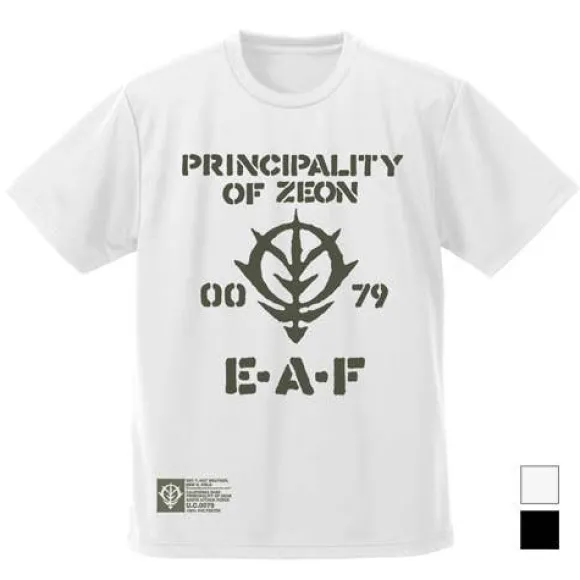 Mobile Suit Gundam: Zeon Earth Forces Dry T-Shirt / White-L