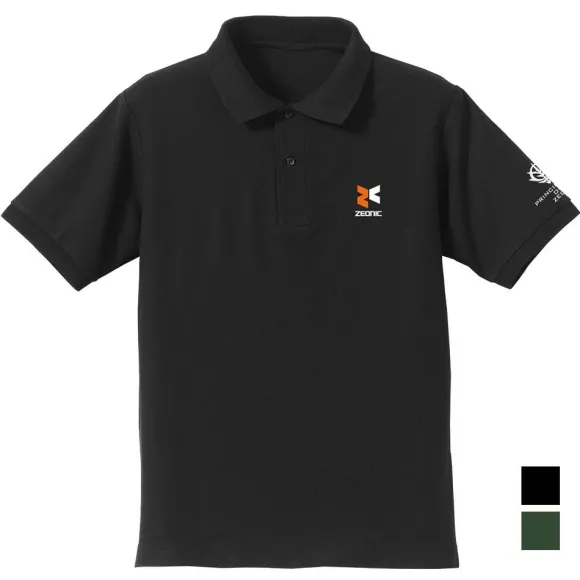 Mobile Suit Gundam: Zeonic Embroidered Polo Shirt / Black-Xl