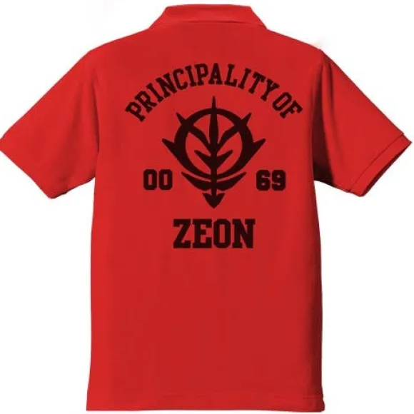 Mobile Suit Gundam Zeon Polo Shirt : Red-M