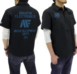 Mobile Suit Z Gundam Anaheim Logo Patch-Based Work Shirt : Black-M