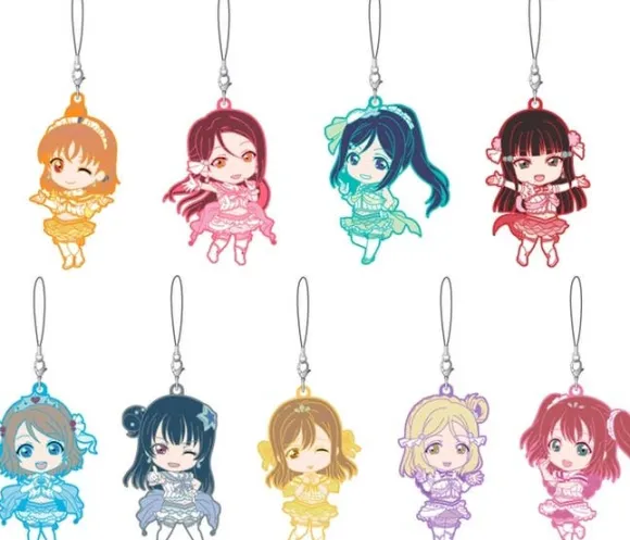 Nendoroid Plus Trading Rubber Charm Strap Love Live! Sunshine!!: Koi ni Naritai AQUARIUM Ver.: 1Box (9pcs)