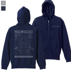 Zeta Gundam: Newly Drawn Wave Rider Zip Hoodie NAVY L