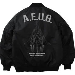 Zeta Gundam: Newly Drawn Wave Rider MA 1 Jacket BLACK XL