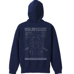 Zeta Gundam: Newly Drawn Wave Rider Zip Hoodie NAVY XL